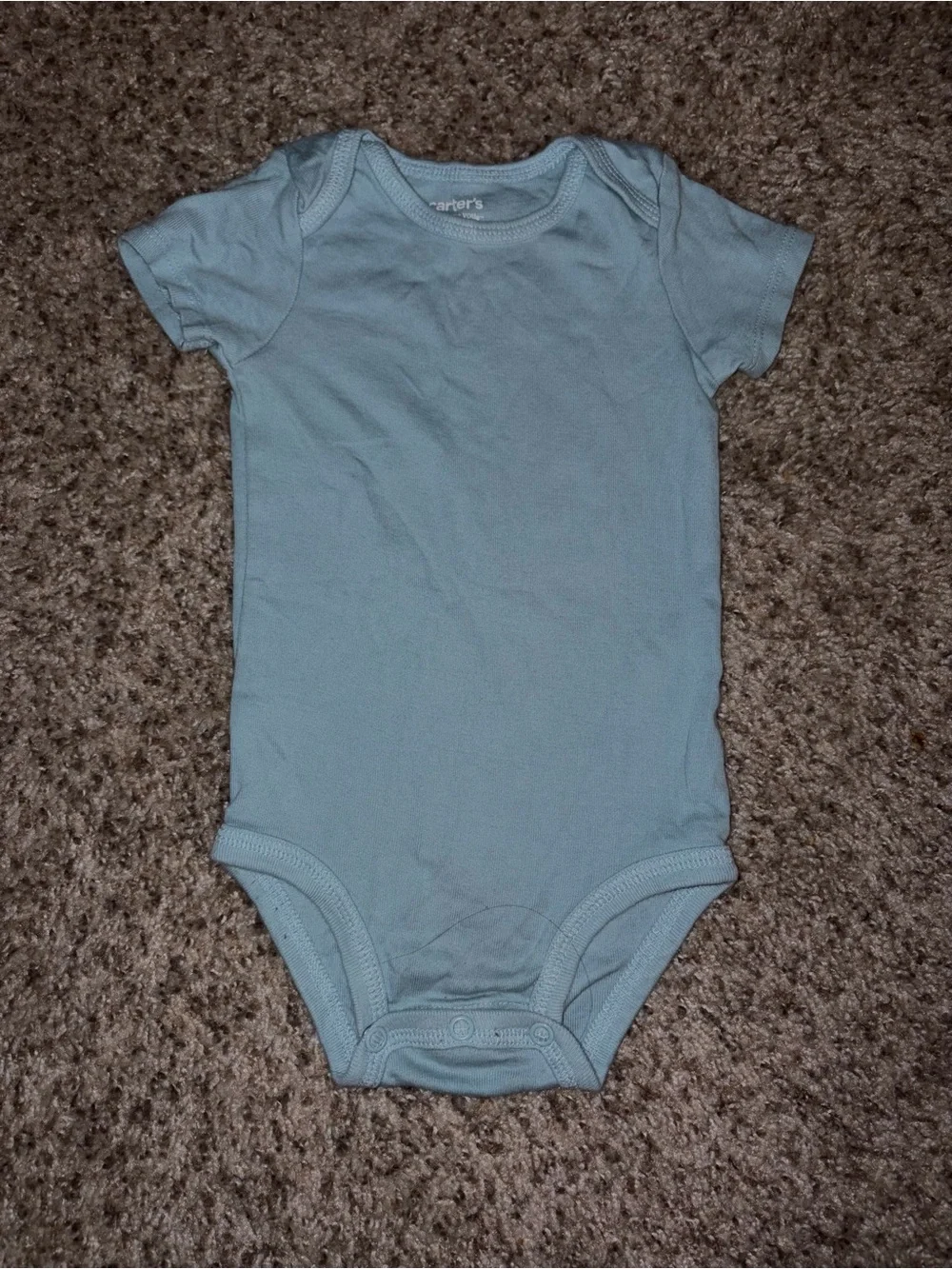 Carter's Light Blue Short Sleeve Baby One-Piece Bodysuit